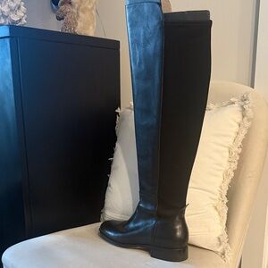 Black Over-the-Knee Leather Boots